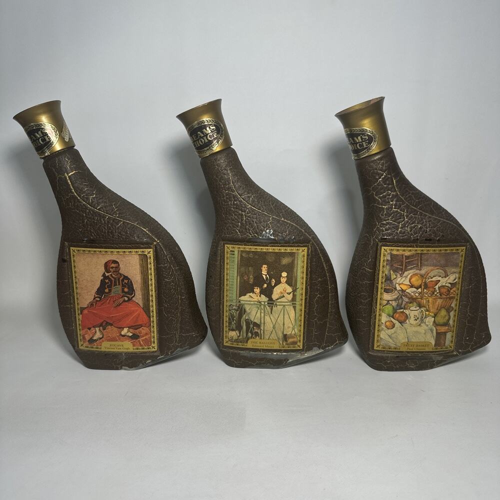 Vintage Jim Beam Kentucky Whiskey Decanter MODERN MASTERS SET OF 3